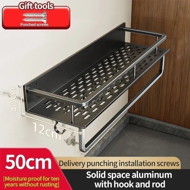 Aluminum Wall Mounted Kitchen Shelf Organizer - Rust & Moisture Resistant