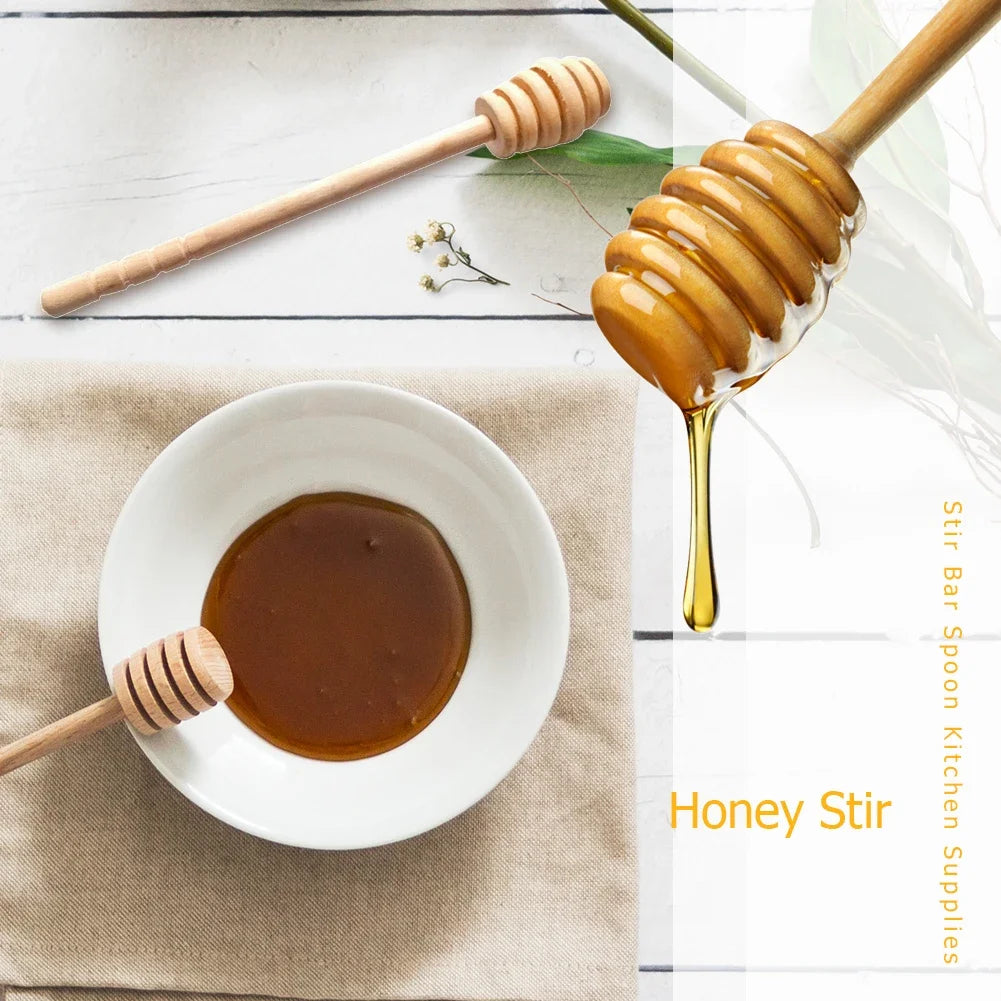 10pcs Wooden Honey Spoon/Dipper/Stirrer Stick