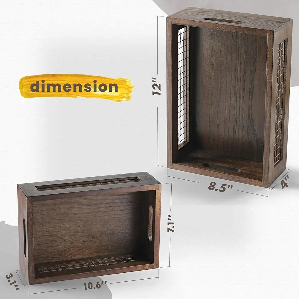 Wooden Countertop Baskets, Set of 2