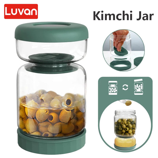 Glass Pickle Jar Strainer with Lid