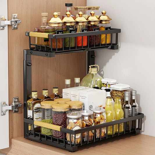 2-Tier Pull Out Under Sink Cabinet Organizer