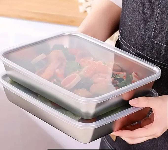 2-Piece Stainless Steel Non-Stick Baking Trays & Lids