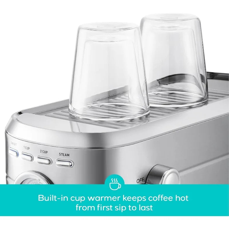 Espresso Machine With Steam Milk Frother, Stainless Steel