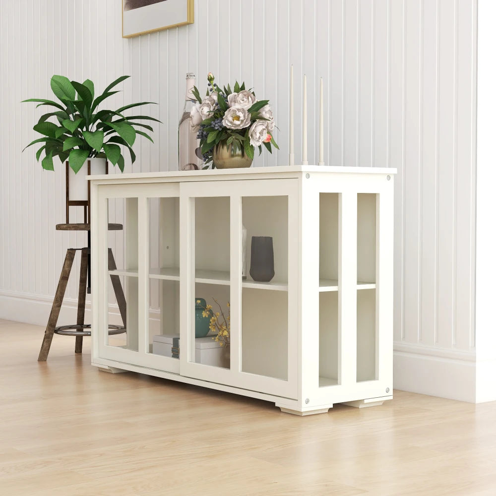 Kitchen Storage Cupboard With Glass Door