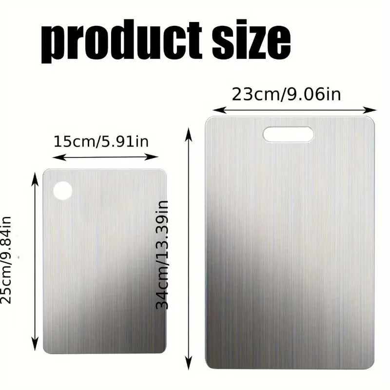 2pcs Stainless Steel Cutting Board Set - Heavy Duty Non-Slip | BPA Free & Rust Proof