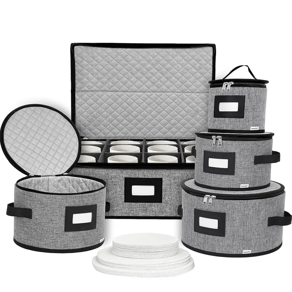 China Storage Containers, Hard Shell With Felt Dividers For Plates