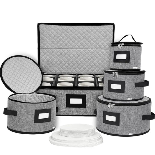 China Storage Containers, Hard Shell With Felt Dividers For Plates