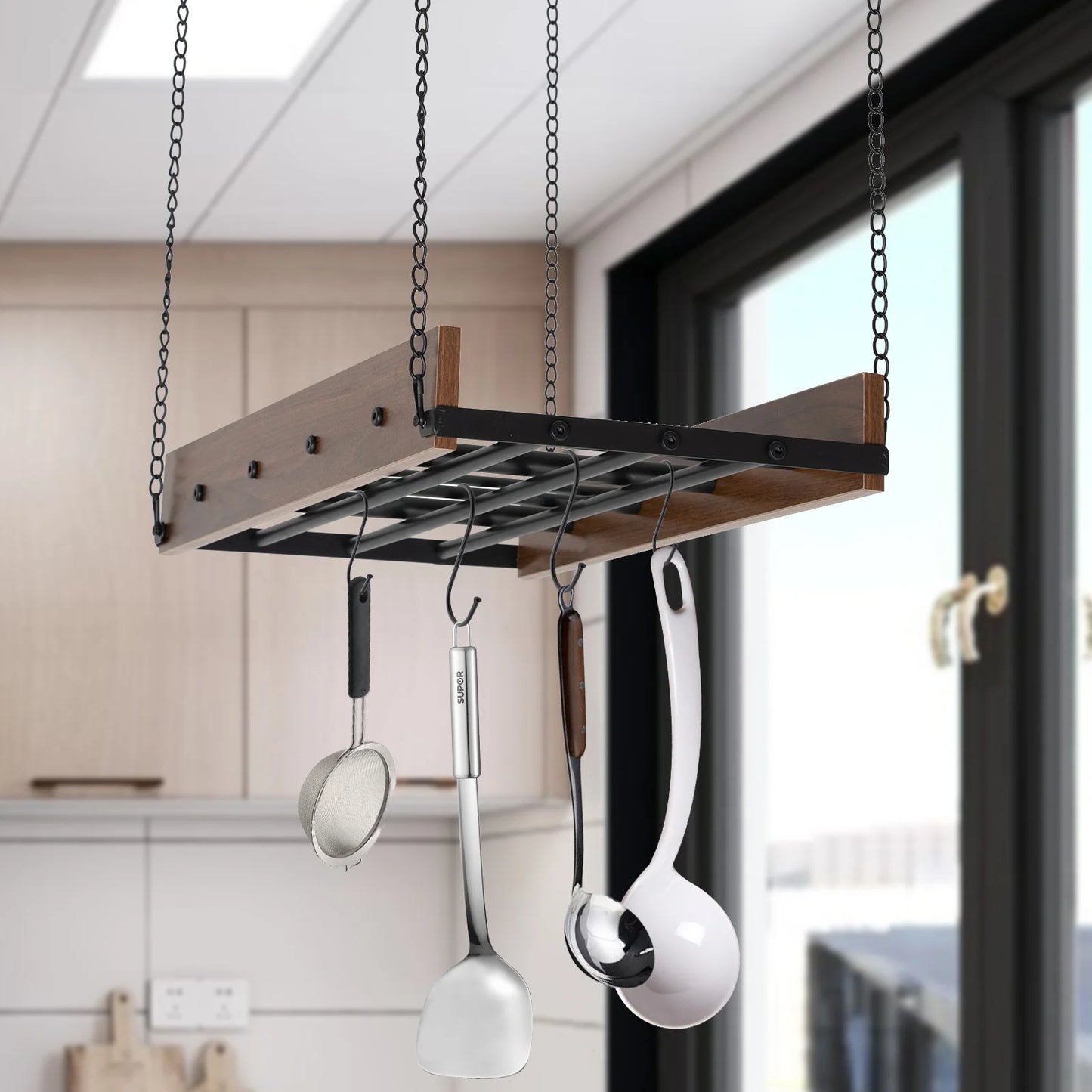 Ceiling Mount Hanging Rack for Pots & Pans
