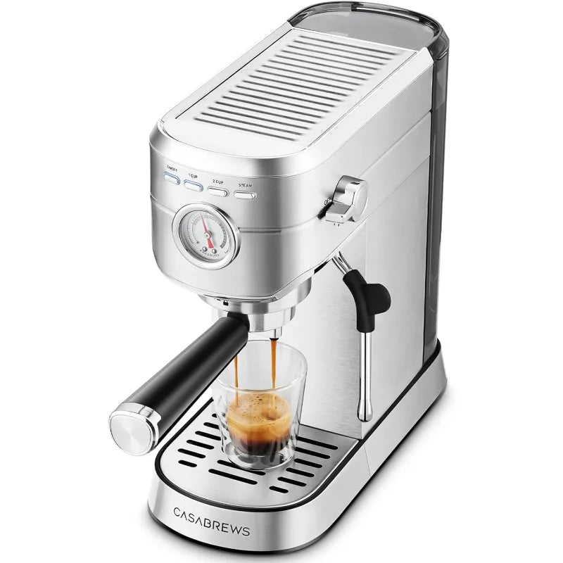 Espresso Machine With Steam Milk Frother, Stainless Steel