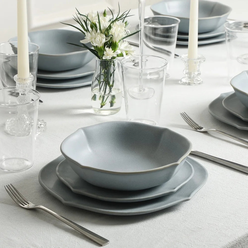 32 Piece Dinnerware Set, Stoneware Borosilicate