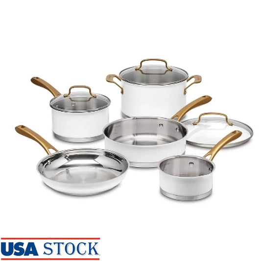 8pc Stainless Steel Cookware, Oven Safe, Dishwasher