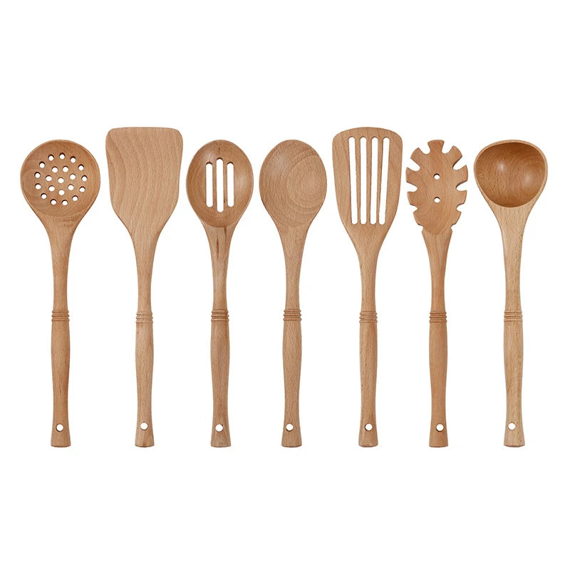 7pcs Bamboo Kitchen Utensils Set