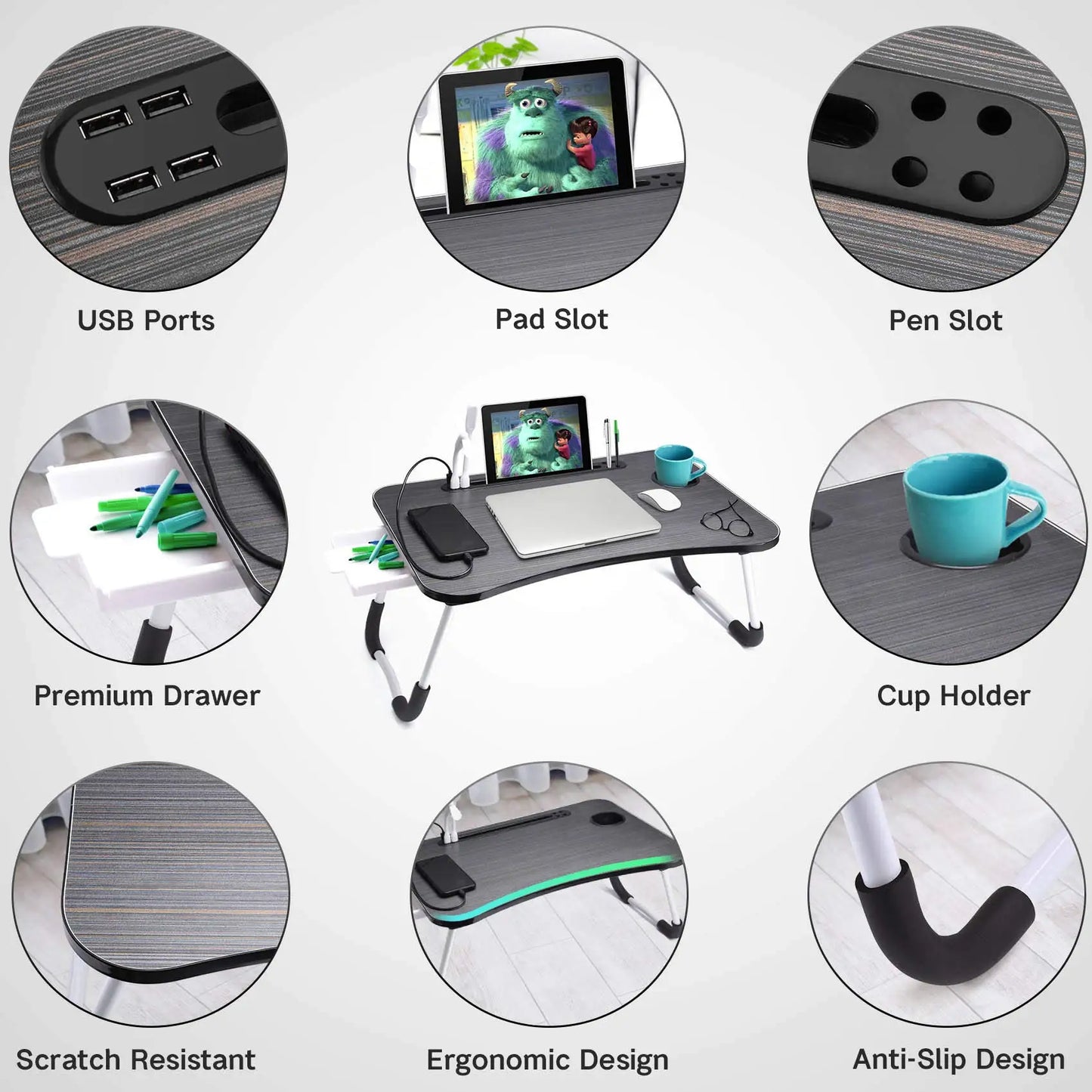 NEW portable folding laptop table for office and home