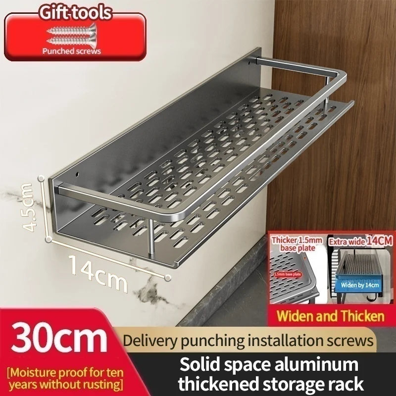 Aluminum Wall Mounted Kitchen Shelf Organizer - Rust & Moisture Resistant