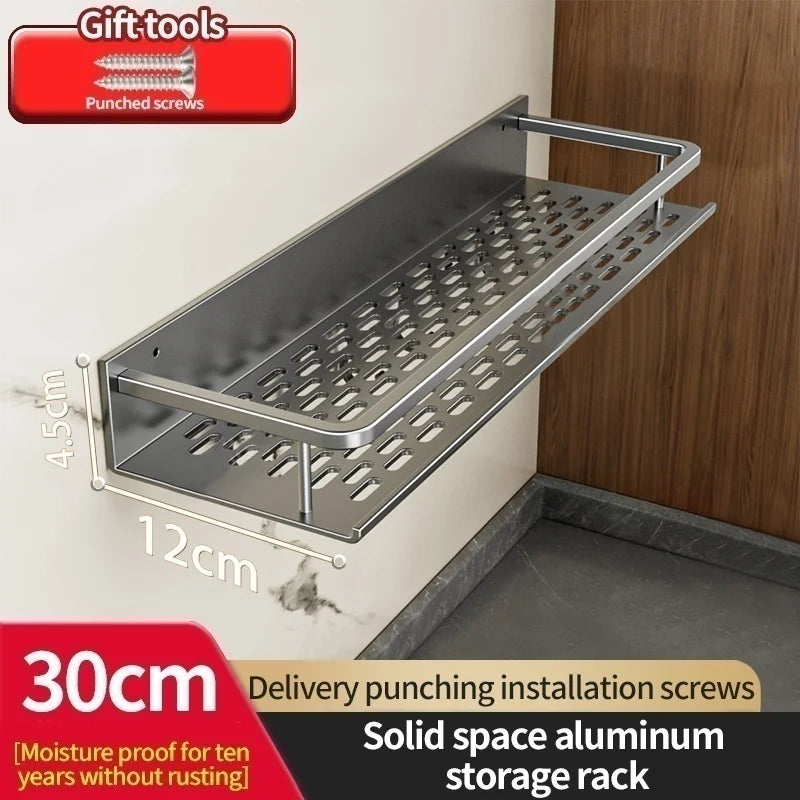 Aluminum Wall Mounted Kitchen Shelf Organizer - Rust & Moisture Resistant