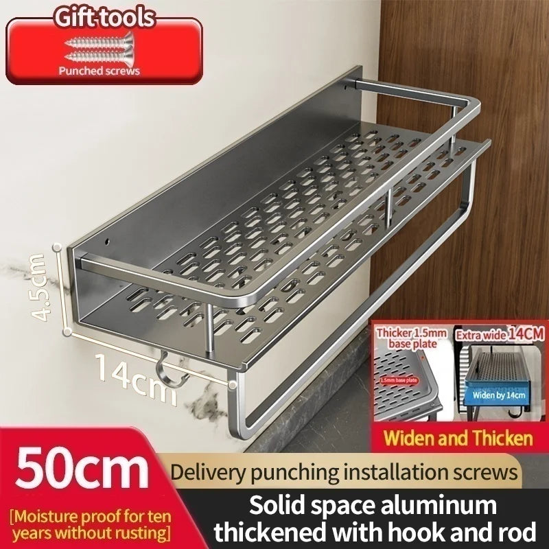 Aluminum Wall Mounted Kitchen Shelf Organizer - Rust & Moisture Resistant