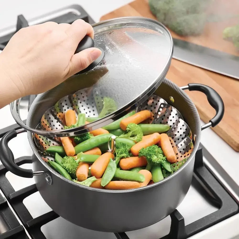 18 Pc Nonstick Stainless Steel Cookware Set w/Utensils