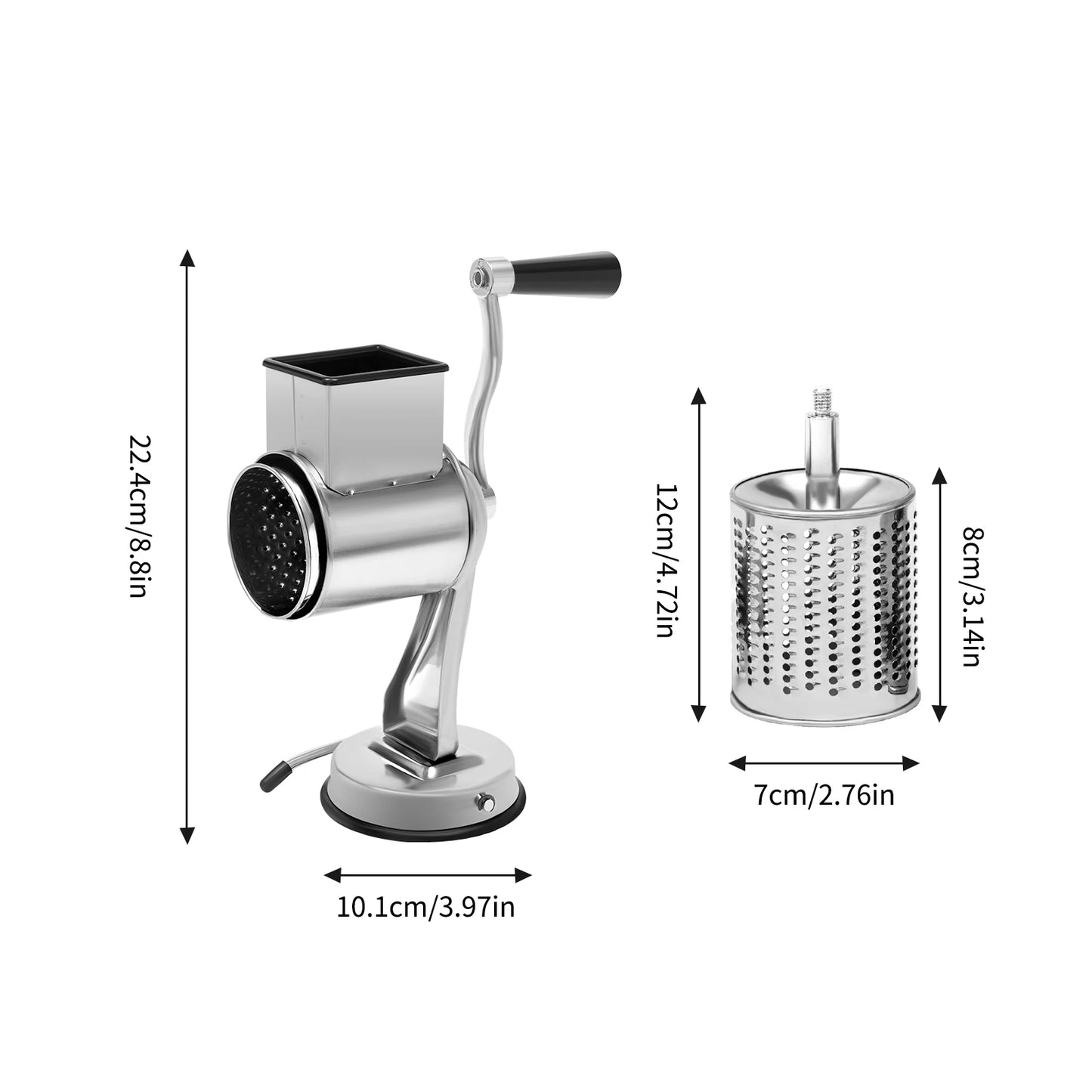 5-Blade Stainless Steel Rotary Vegetable Grater