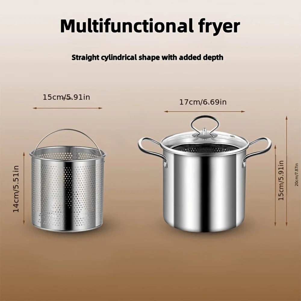 Multifunctional Small Fryer, Stainless Steel