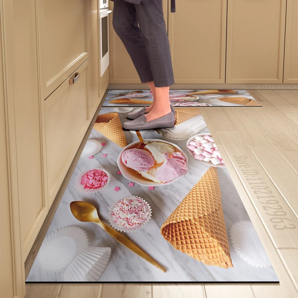 Kitchen Floor Mat, Dining Theme