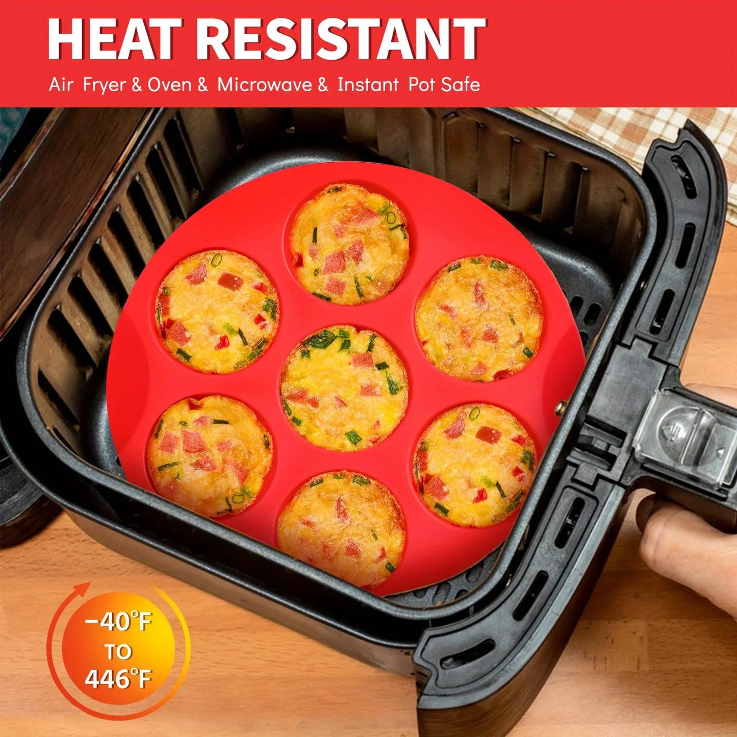 Silicone Egg Bite Molds - 7-Cavity, Non-Stick, Dishwasher Safe