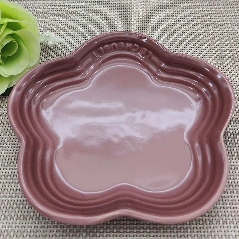 Plum Blossom Plate, 5.5 in, Ceramic