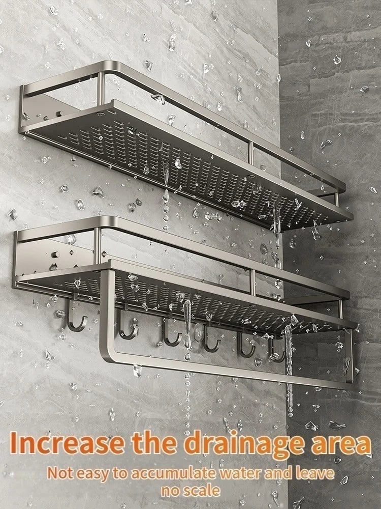 Aluminum Wall Mounted Kitchen Shelf Organizer - Rust & Moisture Resistant