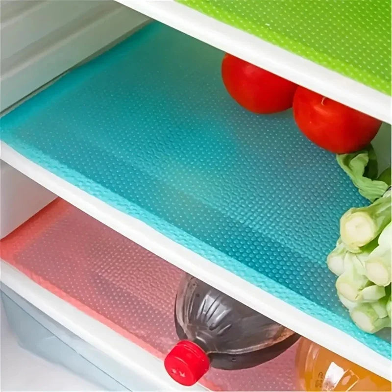 4PCS EVA Waterproof Refrigerator Shelf/Drawer Liner Mat