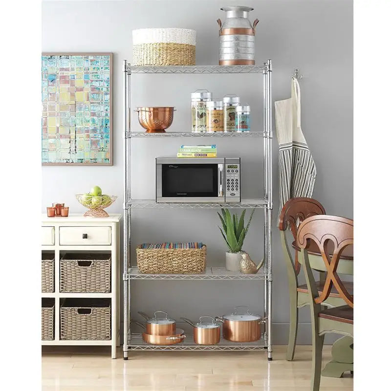 Metal Kitchen Storage Rack, Multifunctional - 4/5 Tiers
