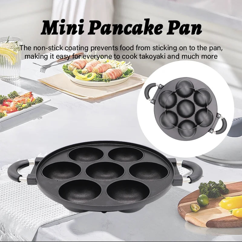 7 Hole Cast Iron  Non-Stick Egg Cooker
