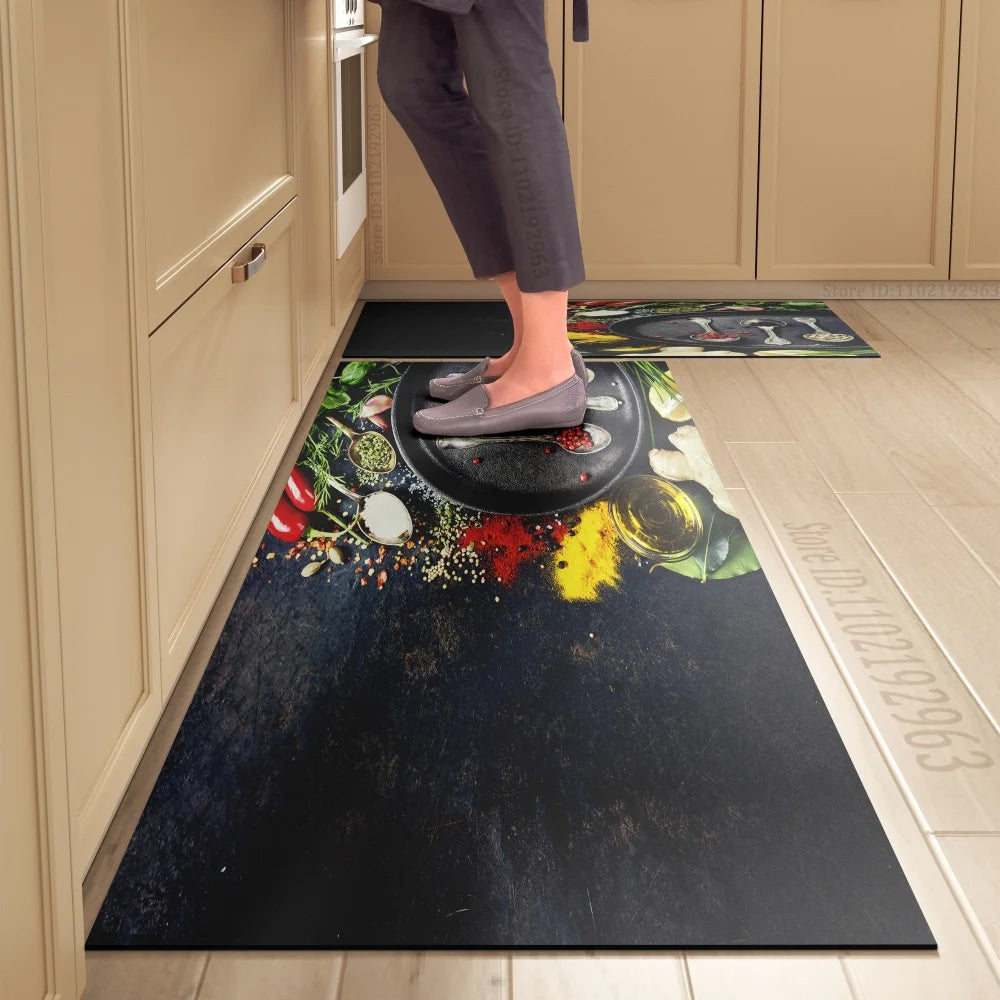 Kitchen Floor Mat, Dining Theme