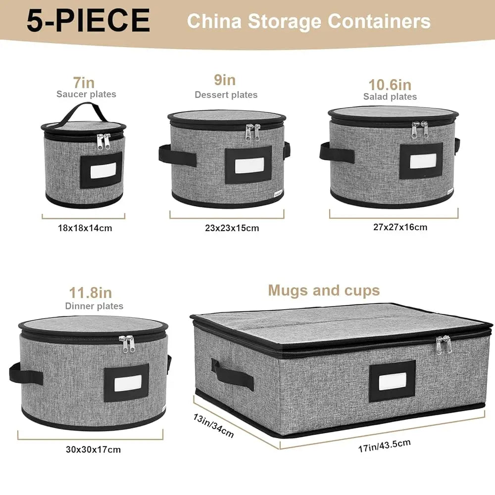 China Storage Containers, Hard Shell With Felt Dividers For Plates