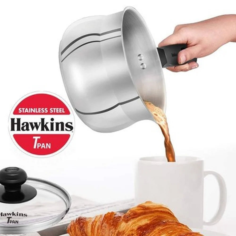 1.5L Stainless Steel Saucepan w/ Glass Lid, Ez-Pour Spout, & Stay-Cool Handle