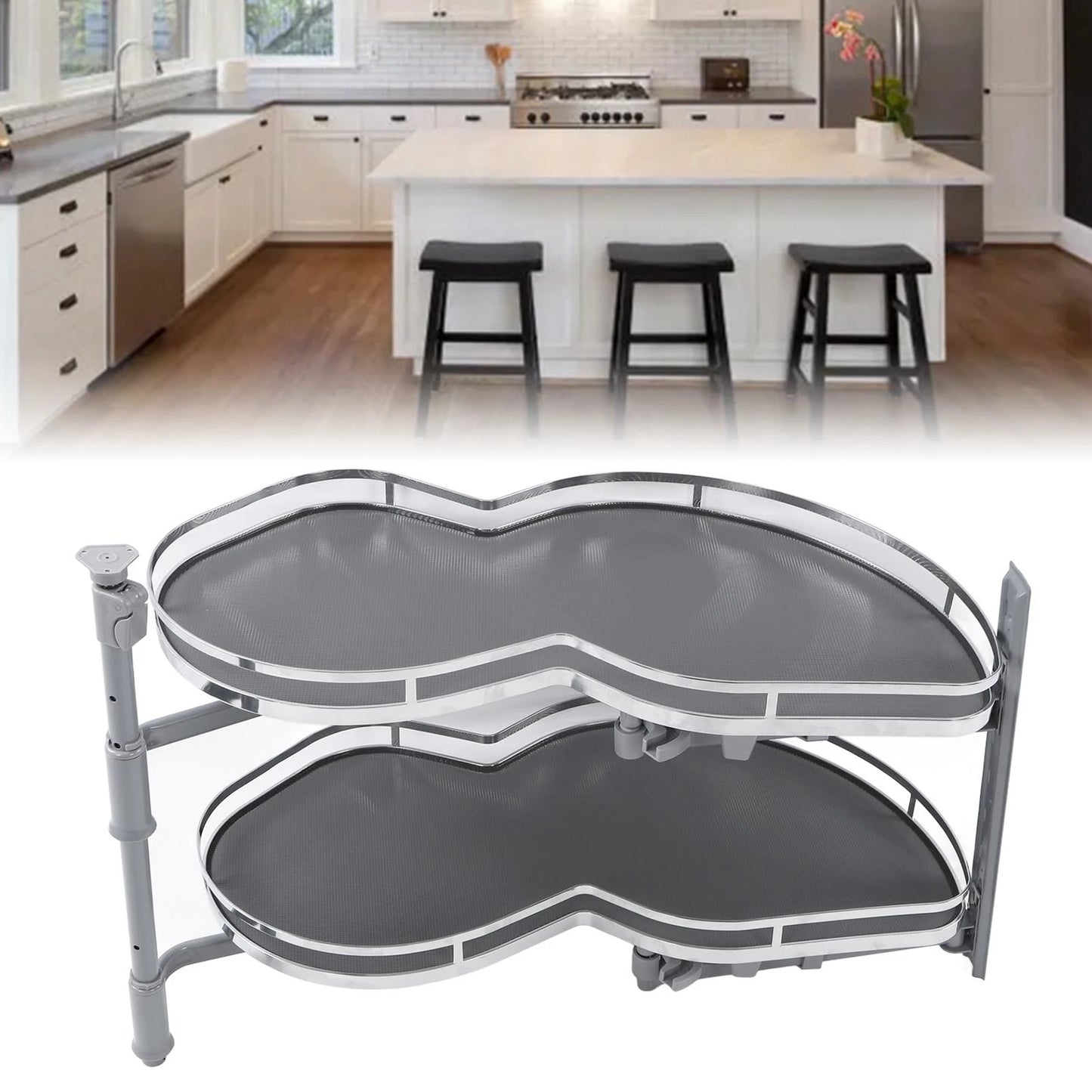 2 Tier Swing Out Corner Cabinet Organizer