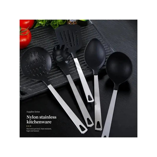 5-Pc Premium Kitchen Utensil Set - Stainless Steel Handle & Nylon