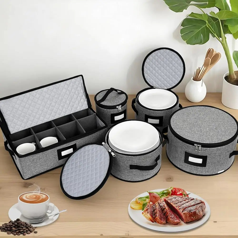 China Storage Containers, Hard Shell With Felt Dividers For Plates