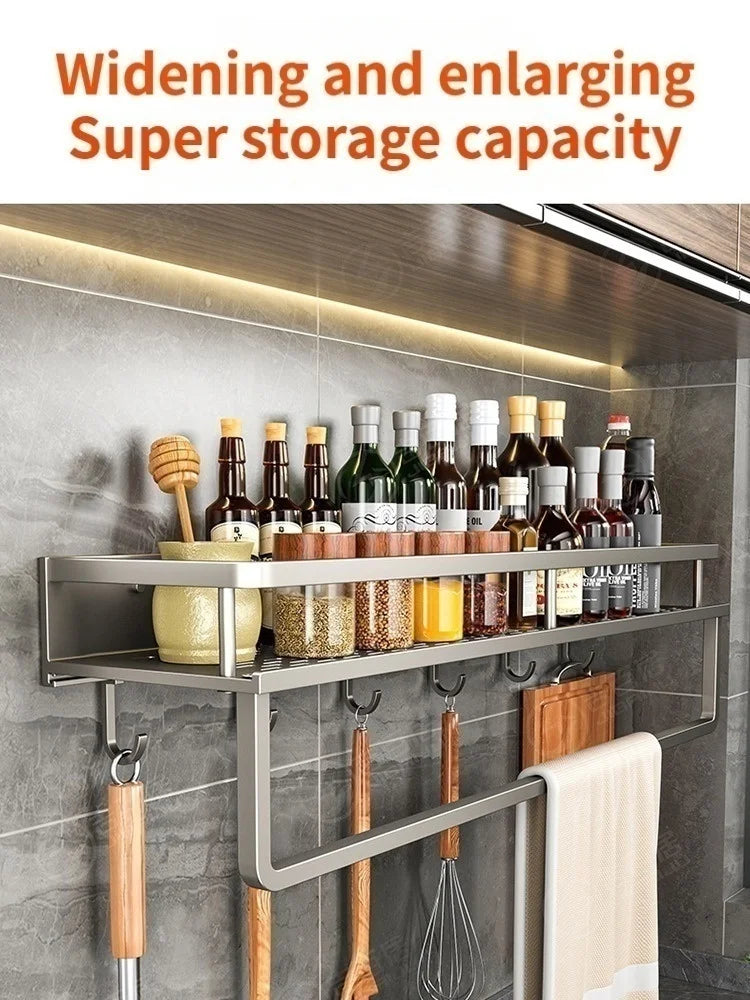 Aluminum Wall Mounted Kitchen Shelf Organizer - Rust & Moisture Resistant