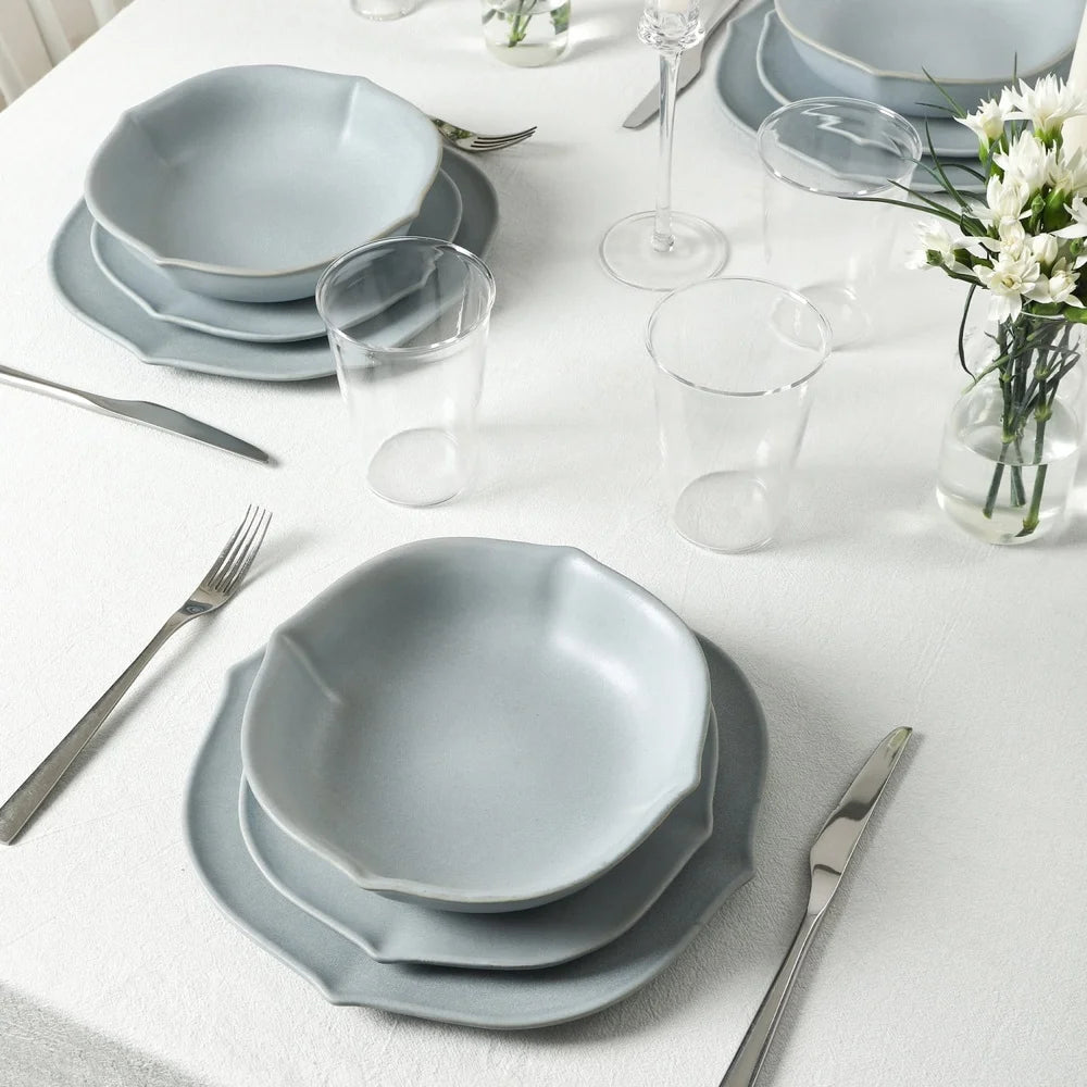 32 Piece Dinnerware Set, Stoneware Borosilicate