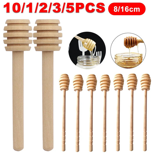 10pcs Wooden Honey Spoon/Dipper/Stirrer Stick