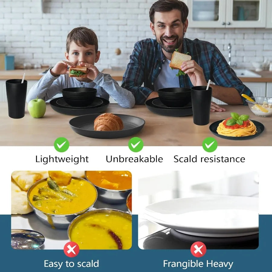 80 Pc Plastic Dinnerware Set for 8