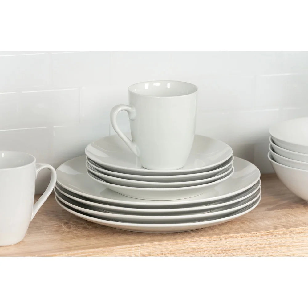 16-Pc Ceramic Dinnerware Set  - Plates, Bowls, & Mugs