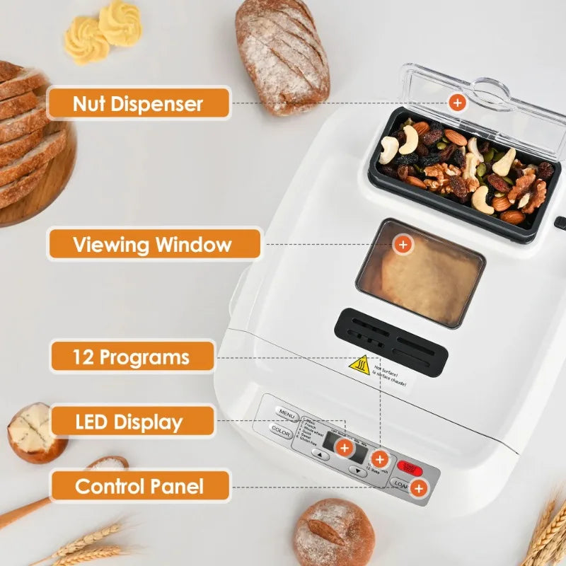 2lb Bread Machine, 12 Presets