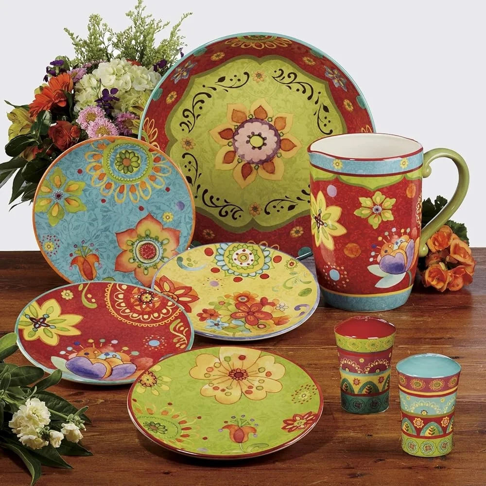 Tunisian Sunset 13.25" Ceramic Serving Bowl, 128 oz