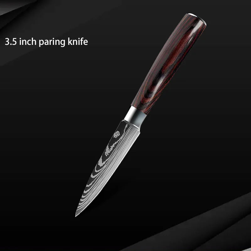 10pc High Carbon Stainless Steel Damascus Knife Set