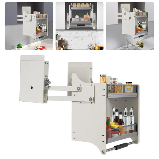 2-Tier Pull-Down Kitchen Cabinet Storage Rack