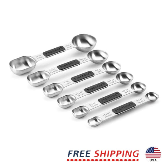 6pc Magnetic Stainless Steel Measuring Spoons, Nesting Design