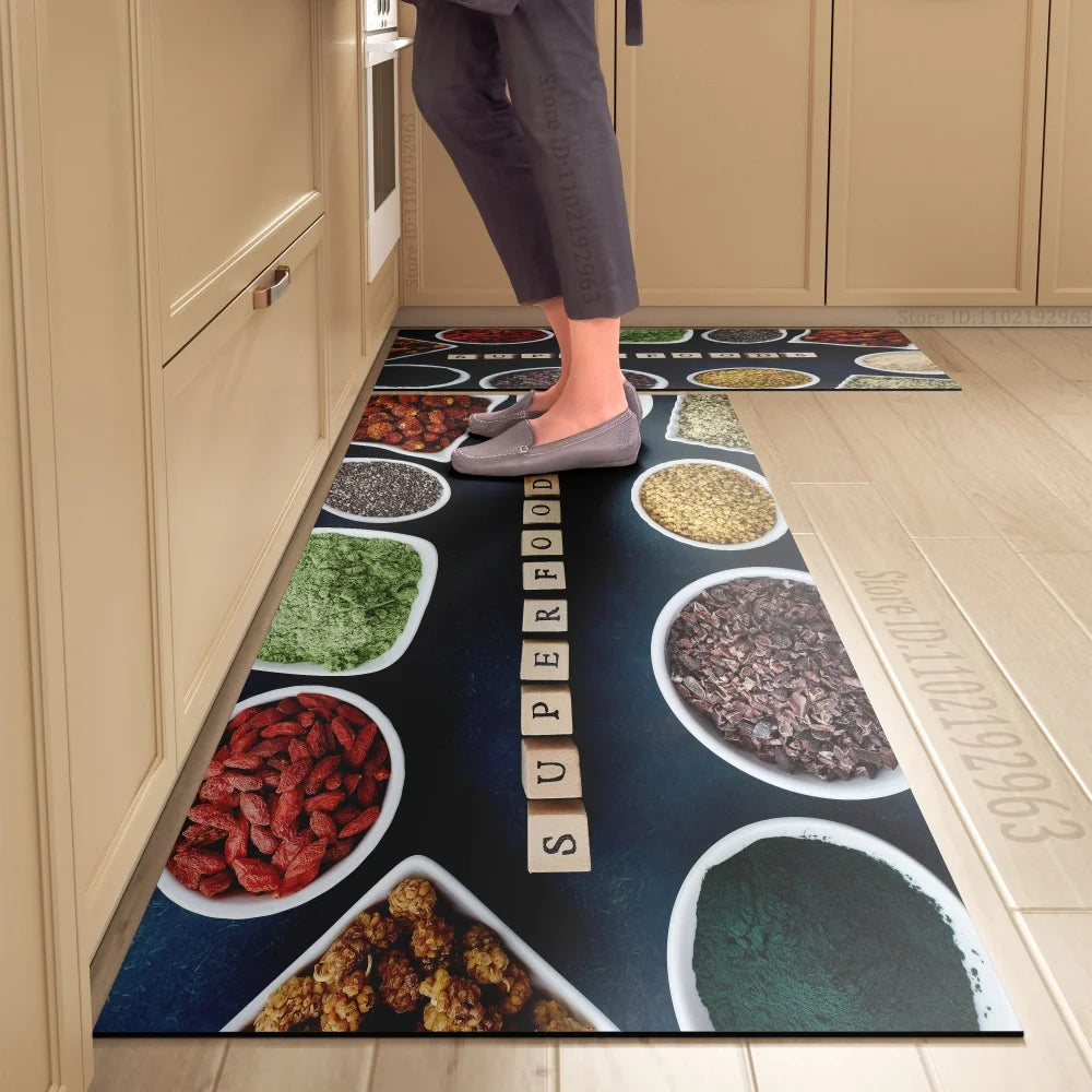 Kitchen Floor Mat, Dining Theme