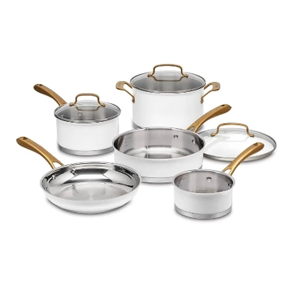 8pc Stainless Steel Cookware, Oven Safe, Dishwasher
