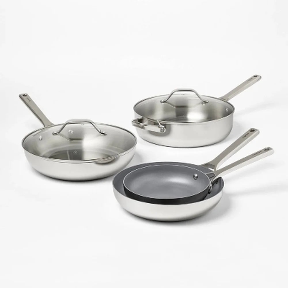 12pc Stainless Steel Nonstick Cookware Set, Oven Safe