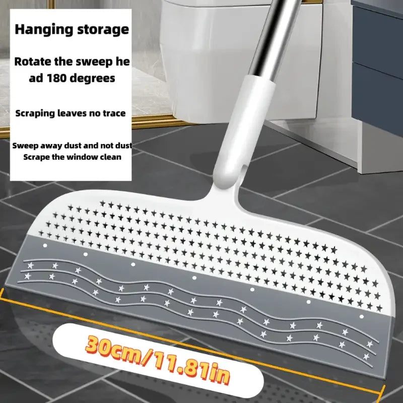 A magic broom for bathrooms, kitchens, and living rooms, with a detachable head